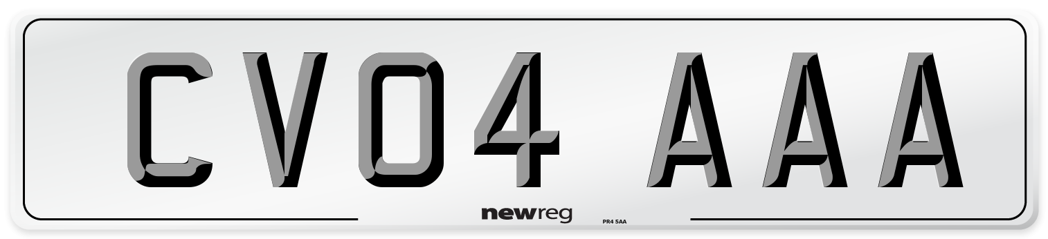 CV04 AAA Number Plate from New Reg